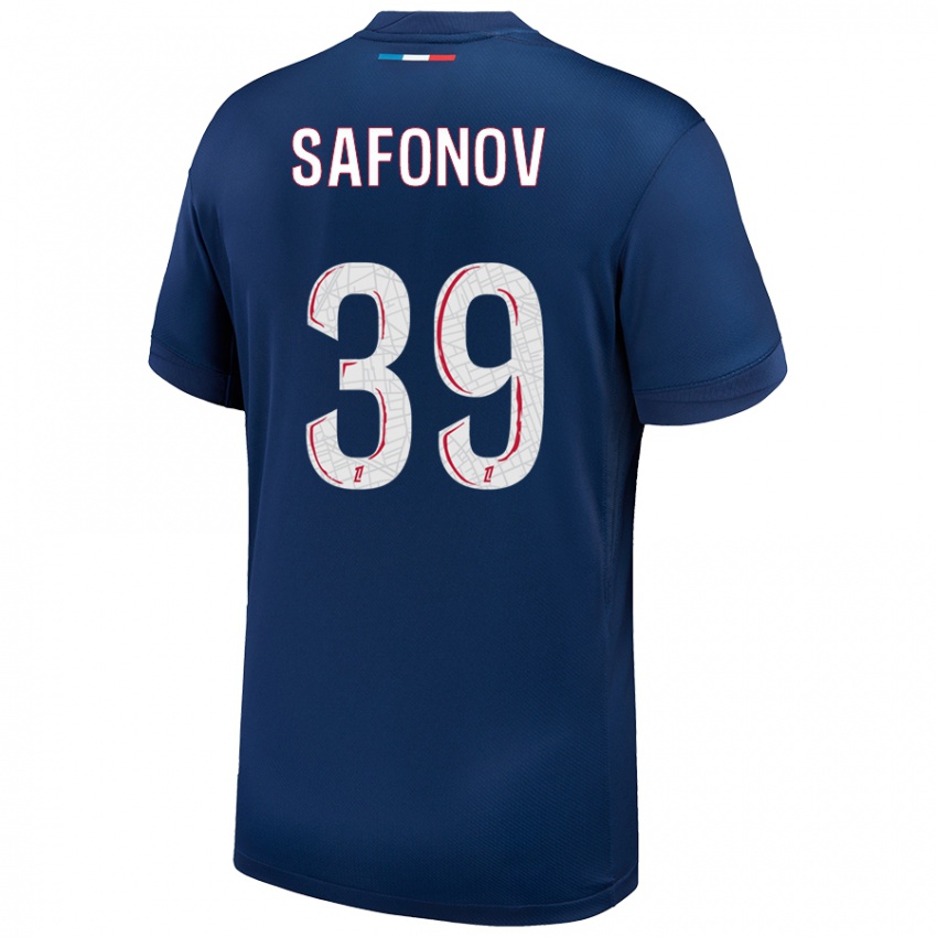 Uomo Maglia Matvey Safonov #39 Blu Navy Bianco Kit Gara Home 2024/25 Maglietta