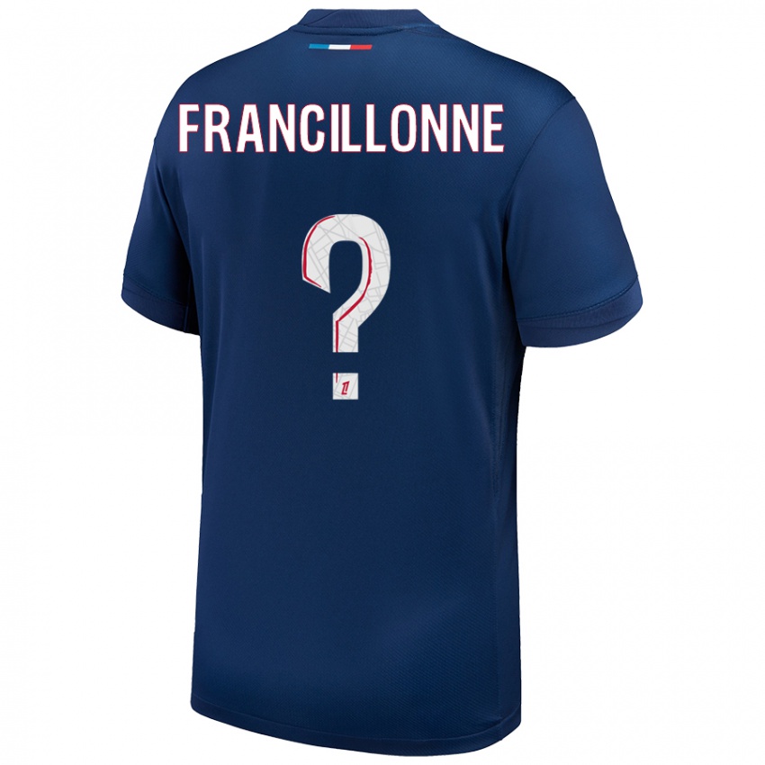 Uomo Maglia Bryan Francillonne #0 Blu Navy Bianco Kit Gara Home 2024/25 Maglietta