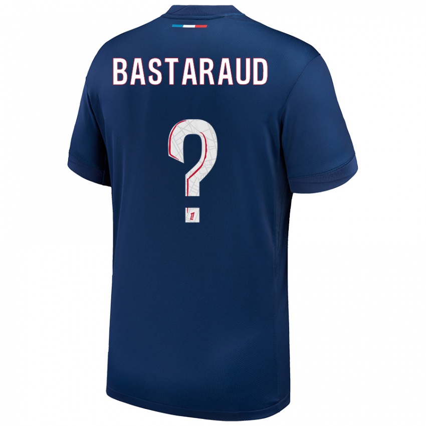 Uomo Maglia Yanis Bastaraud #0 Blu Navy Bianco Kit Gara Home 2024/25 Maglietta