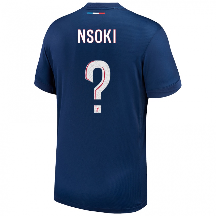 Uomo Maglia Noah Nsoki #0 Blu Navy Bianco Kit Gara Home 2024/25 Maglietta