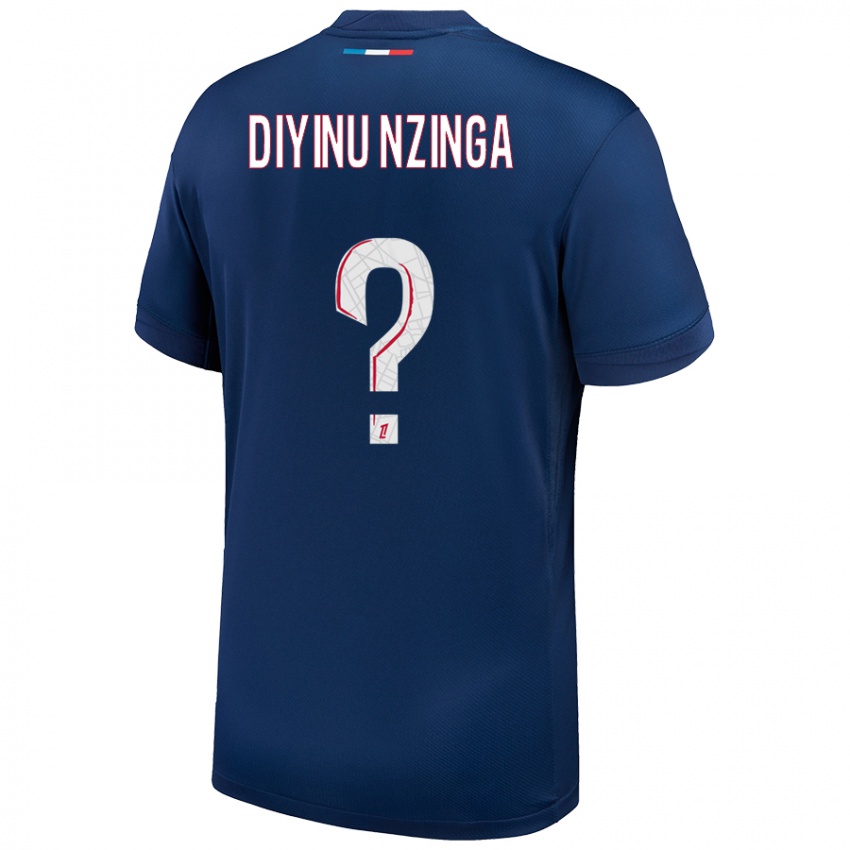 Uomo Maglia Vainqueur Diyinu Nzinga #0 Blu Navy Bianco Kit Gara Home 2024/25 Maglietta