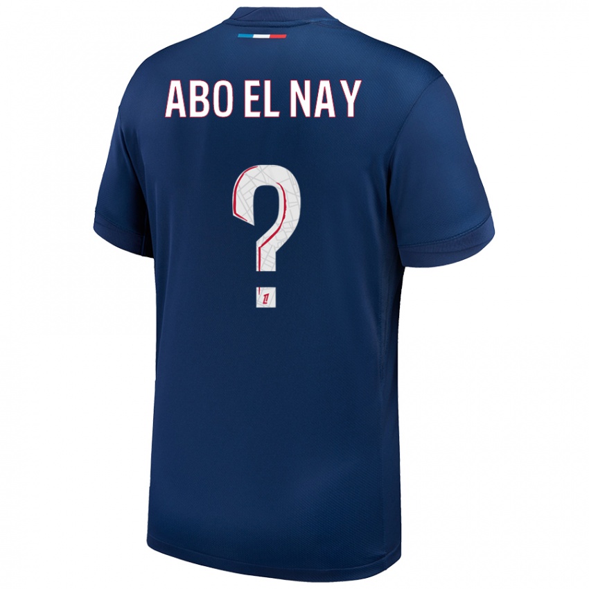 Uomo Maglia Rayan Abo El Nay #0 Blu Navy Bianco Kit Gara Home 2024/25 Maglietta