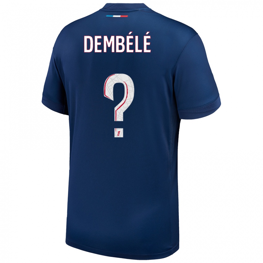 Uomo Maglia Omar Dembélé #0 Blu Navy Bianco Kit Gara Home 2024/25 Maglietta