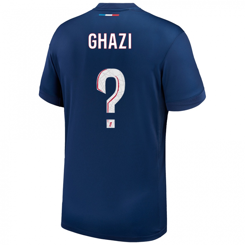 Uomo Maglia Yacine Ghazi #0 Blu Navy Bianco Kit Gara Home 2024/25 Maglietta