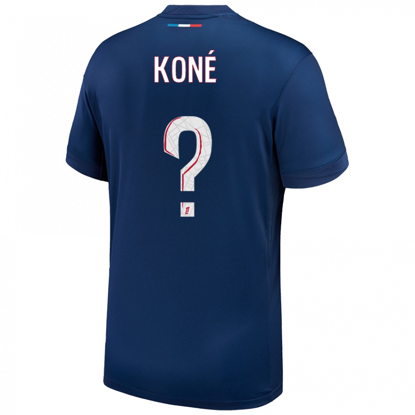 Uomo Maglia Zanga Koné #0 Blu Navy Bianco Kit Gara Home 2024/25 Maglietta