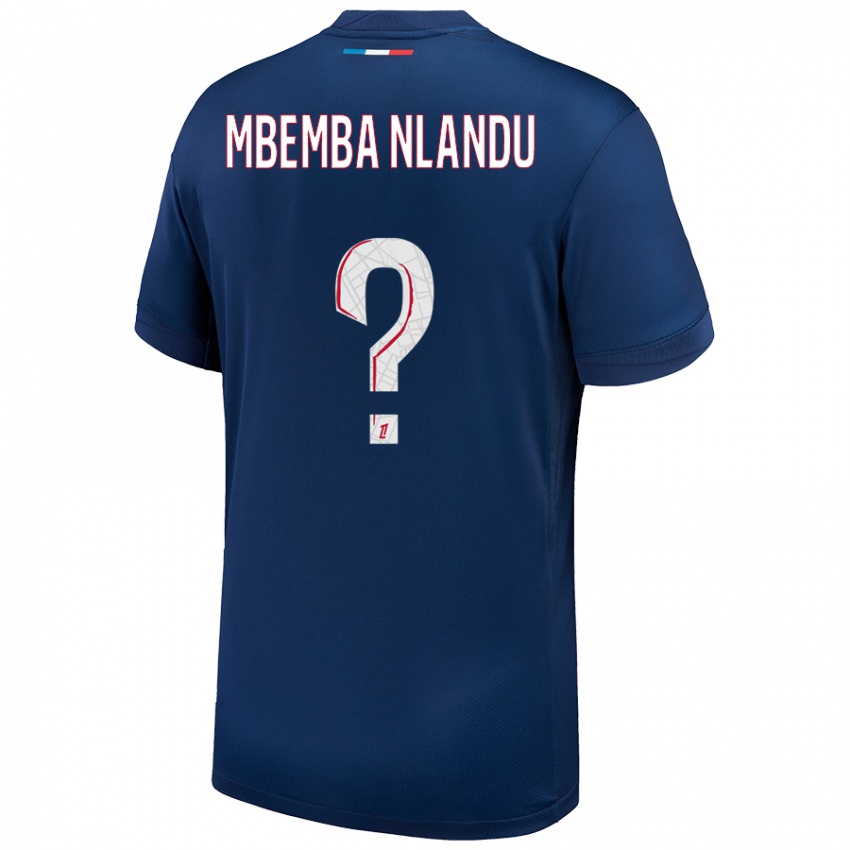 Uomo Maglia Emmanuel Mbemba Nlandu #0 Blu Navy Bianco Kit Gara Home 2024/25 Maglietta