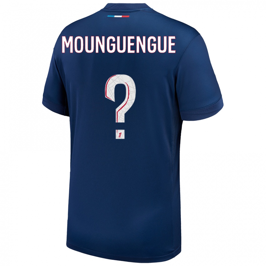 Uomo Maglia Pierre Mounguengue #0 Blu Navy Bianco Kit Gara Home 2024/25 Maglietta