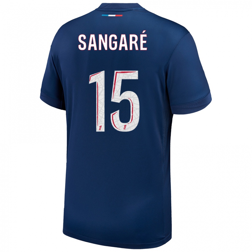 Uomo Maglia Mahamadou Sangaré #15 Blu Navy Bianco Kit Gara Home 2024/25 Maglietta