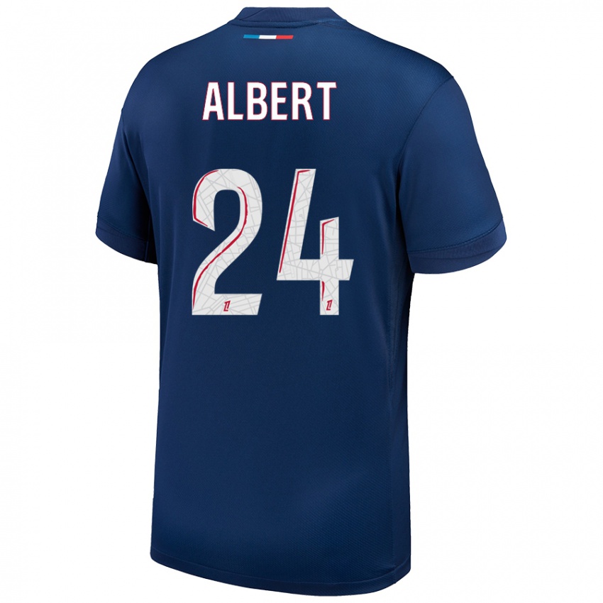 Uomo Maglia Korbin Albert #24 Blu Navy Bianco Kit Gara Home 2024/25 Maglietta