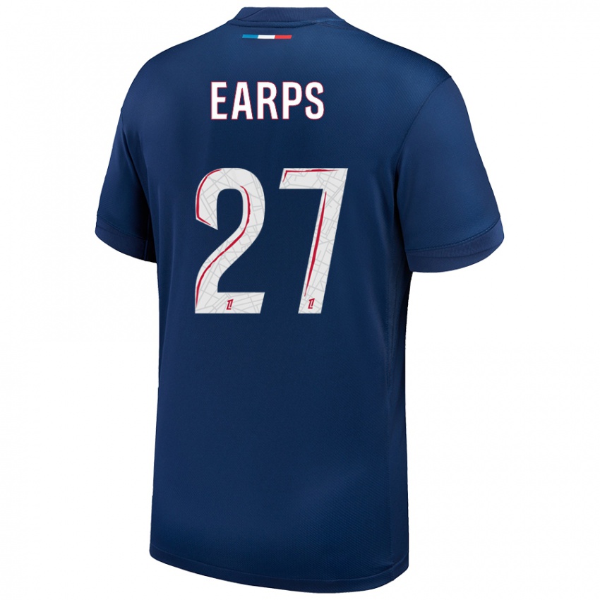 Uomo Maglia Mary Earps #27 Blu Navy Bianco Kit Gara Home 2024/25 Maglietta