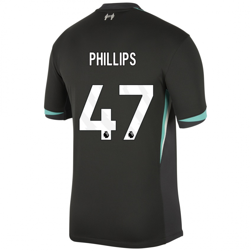 Uomo Maglia Nathaniel Phillips #47 Nero Antracite Bianco Kit Gara Away 2024/25 Maglietta