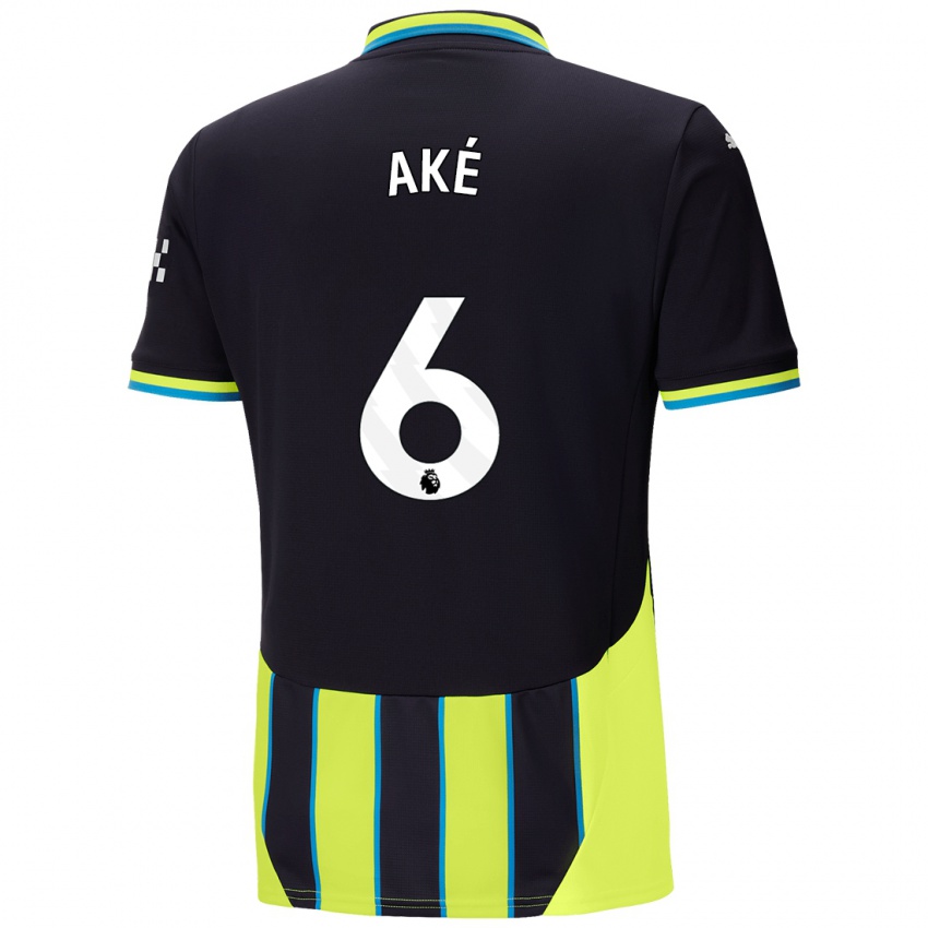 Uomo Maglia Nathan Ake #6 Blu Giallo Kit Gara Away 2024/25 Maglietta