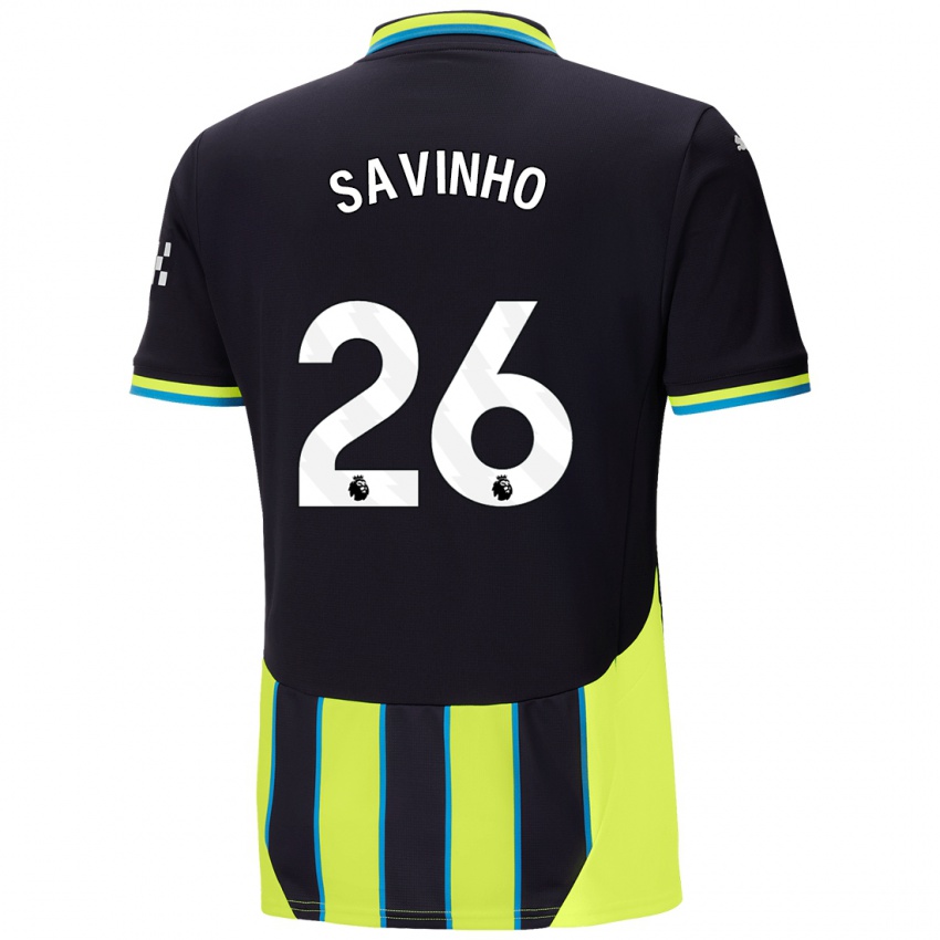 Uomo Maglia Sávio #26 Blu Giallo Kit Gara Away 2024/25 Maglietta