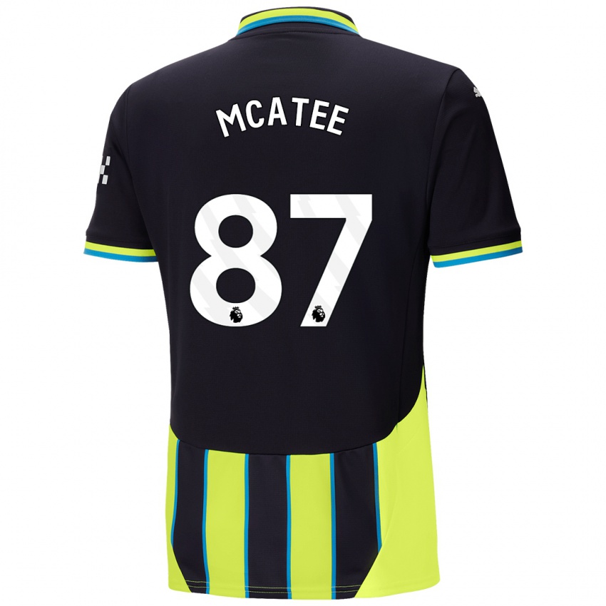 Uomo Maglia James Mcatee #87 Blu Giallo Kit Gara Away 2024/25 Maglietta