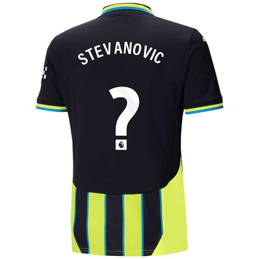 Uomo Maglia Filip Stevanovic #0 Blu Giallo Kit Gara Away 2024/25 Maglietta