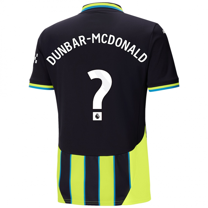 Uomo Maglia Christian Dunbar-Mcdonald #0 Blu Giallo Kit Gara Away 2024/25 Maglietta