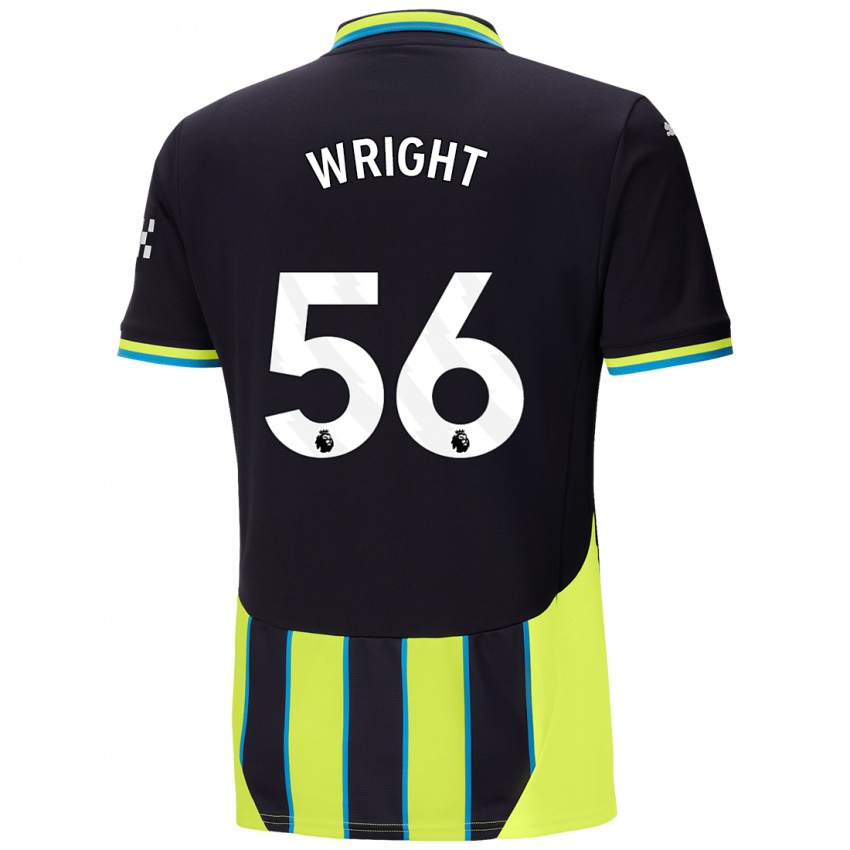 Uomo Maglia Jacob Wright #56 Blu Giallo Kit Gara Away 2024/25 Maglietta