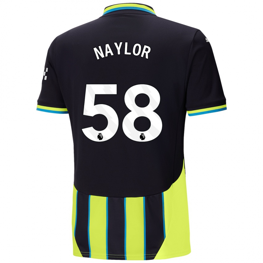 Uomo Maglia Seb Naylor #58 Blu Giallo Kit Gara Away 2024/25 Maglietta