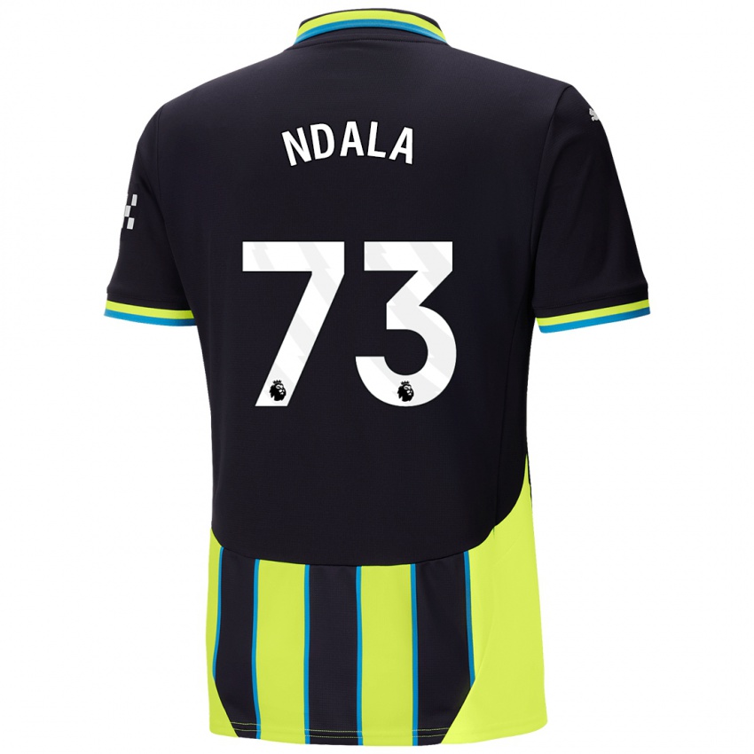 Uomo Maglia Joel Ndala #73 Blu Giallo Kit Gara Away 2024/25 Maglietta