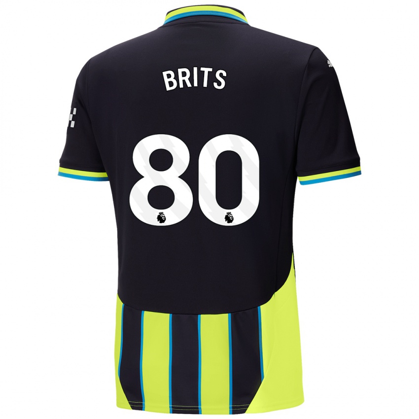 Uomo Maglia Spike Brits #80 Blu Giallo Kit Gara Away 2024/25 Maglietta