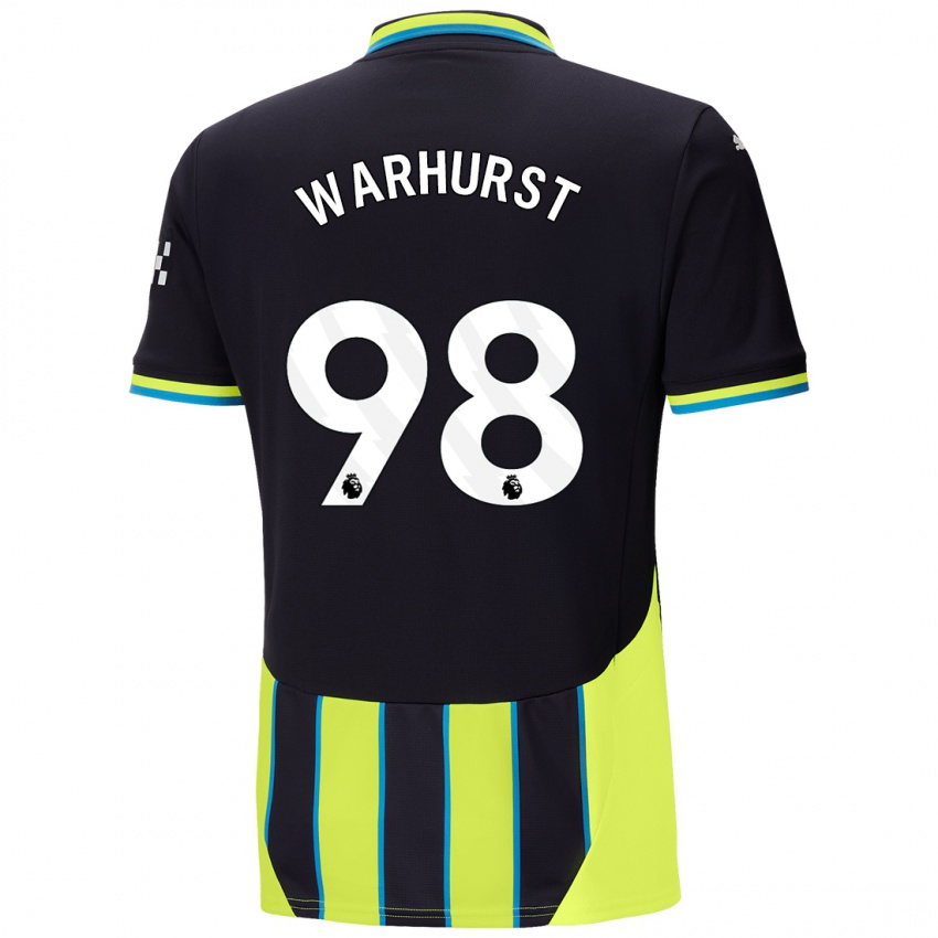 Uomo Maglia Matthew Warhurst #98 Blu Giallo Kit Gara Away 2024/25 Maglietta