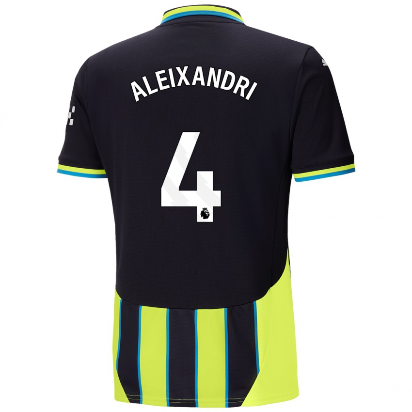 Uomo Maglia Laia Aleixandri #4 Blu Giallo Kit Gara Away 2024/25 Maglietta