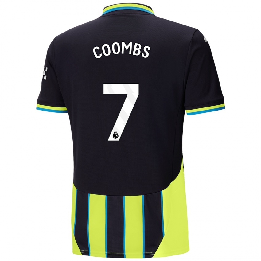 Uomo Maglia Laura Coombs #7 Blu Giallo Kit Gara Away 2024/25 Maglietta