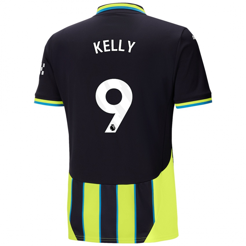 Uomo Maglia Chloe Kelly #9 Blu Giallo Kit Gara Away 2024/25 Maglietta