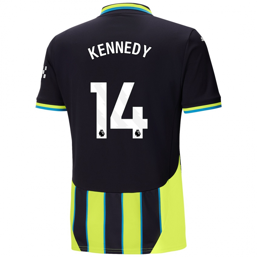 Uomo Maglia Alanna Kennedy #14 Blu Giallo Kit Gara Away 2024/25 Maglietta