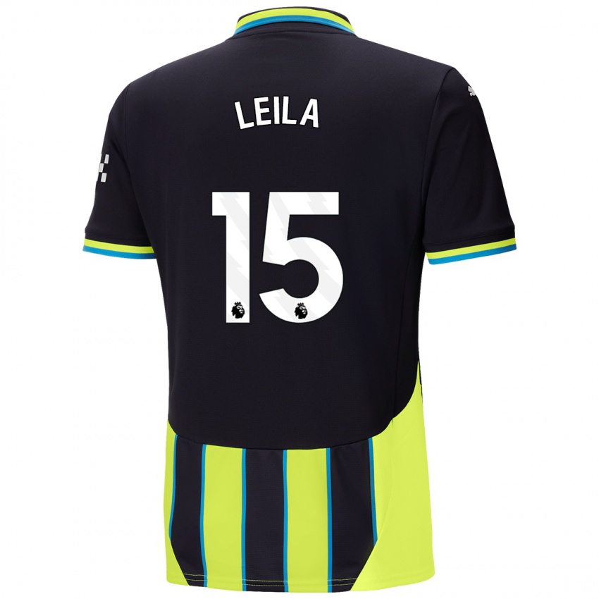 Uomo Maglia Leila Ouahabi #15 Blu Giallo Kit Gara Away 2024/25 Maglietta