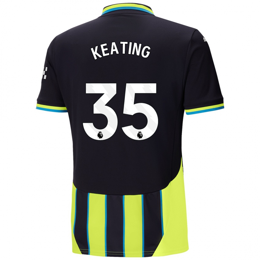 Uomo Maglia Khiara Keating #35 Blu Giallo Kit Gara Away 2024/25 Maglietta