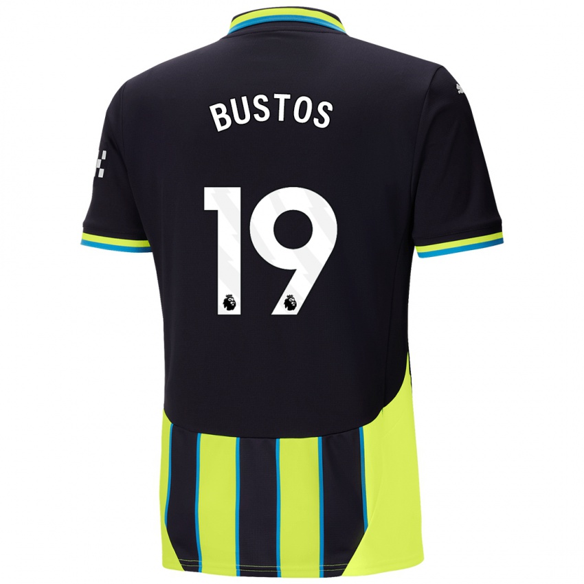 Uomo Maglia Nahuel Bustos #19 Blu Giallo Kit Gara Away 2024/25 Maglietta