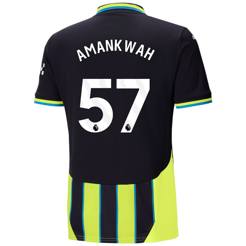 Uomo Maglia Yeboah Amankwah #57 Blu Giallo Kit Gara Away 2024/25 Maglietta