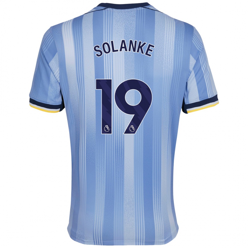 Uomo Maglia Dominic Solanke #19 Azzurro Chiaro Kit Gara Away 2024/25 Maglietta