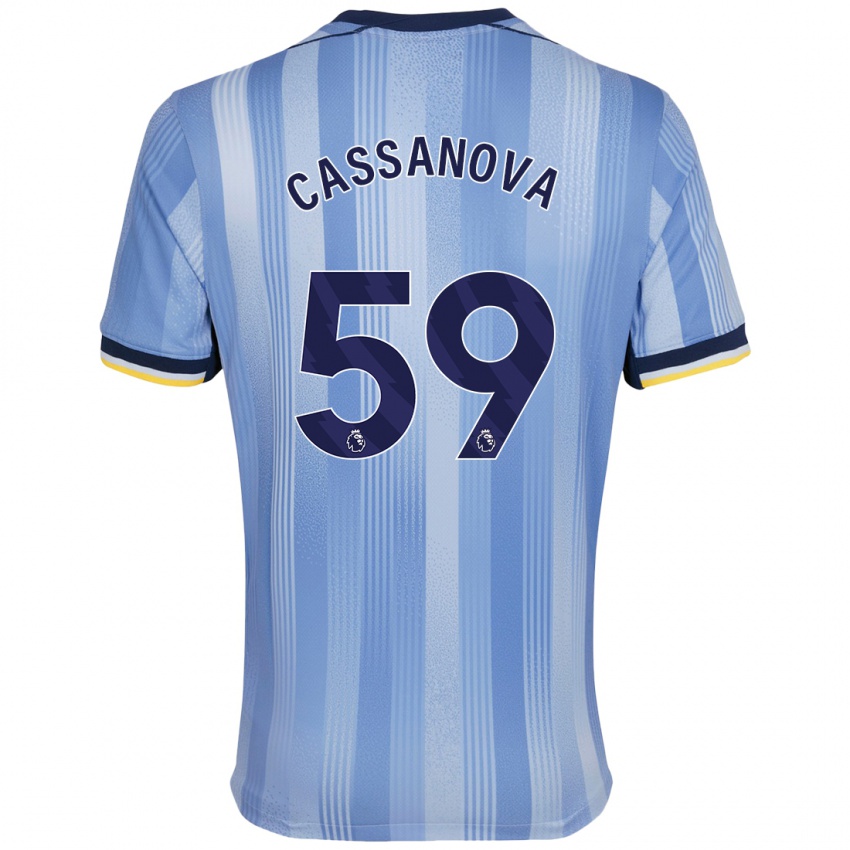 Uomo Maglia Dante Cassanova #59 Azzurro Chiaro Kit Gara Away 2024/25 Maglietta