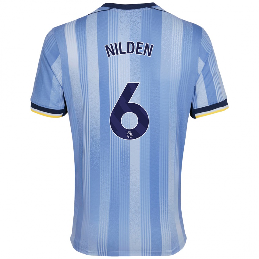 Uomo Maglia Amanda Nildén #6 Azzurro Chiaro Kit Gara Away 2024/25 Maglietta