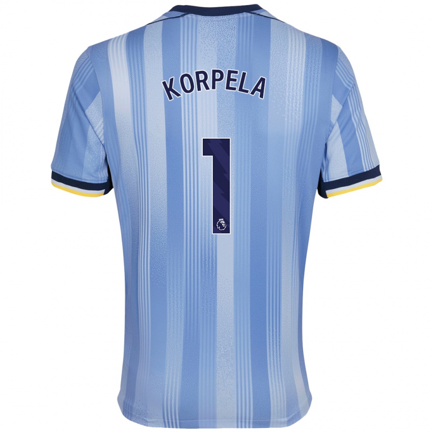 Uomo Maglia Tinja-Riikka Korpela #1 Azzurro Chiaro Kit Gara Away 2024/25 Maglietta