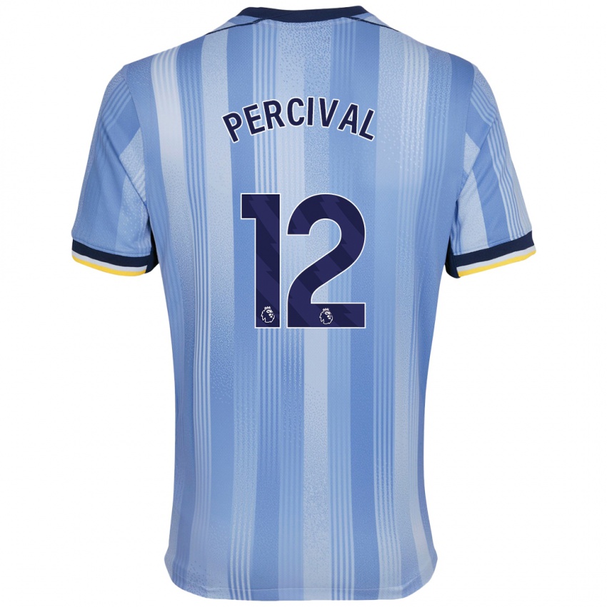 Uomo Maglia Ria Percival #12 Azzurro Chiaro Kit Gara Away 2024/25 Maglietta