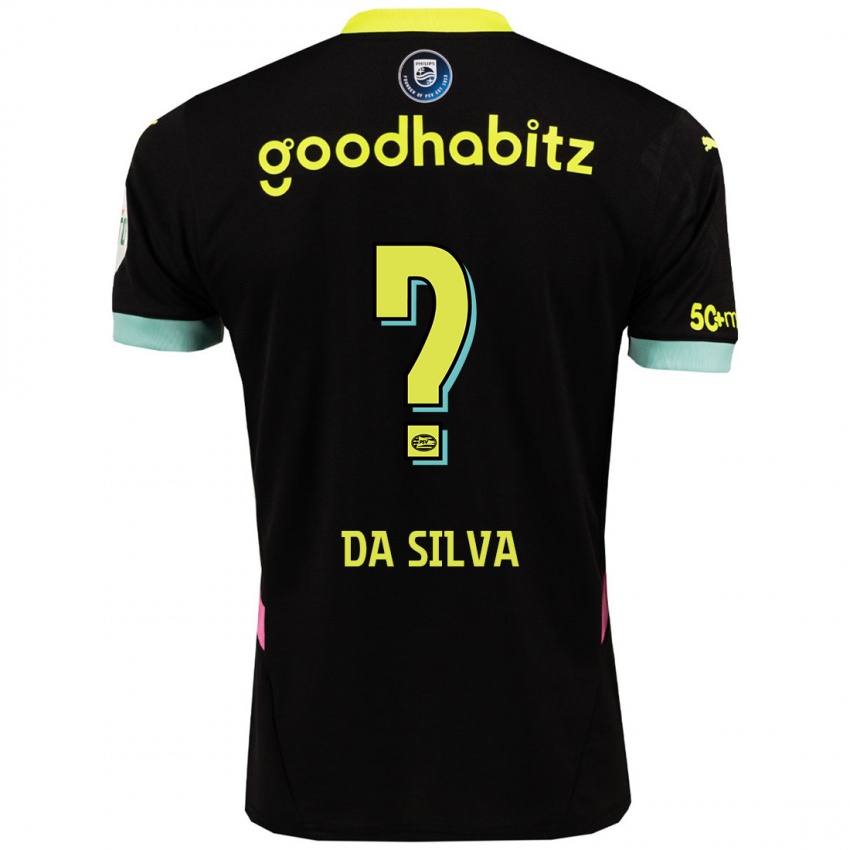 Uomo Maglia Aston Da Silva #0 Nero Giallo Kit Gara Away 2024/25 Maglietta