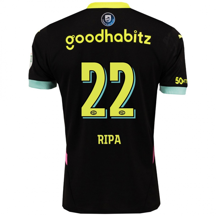 Uomo Maglia Chimera Ripa #22 Nero Giallo Kit Gara Away 2024/25 Maglietta