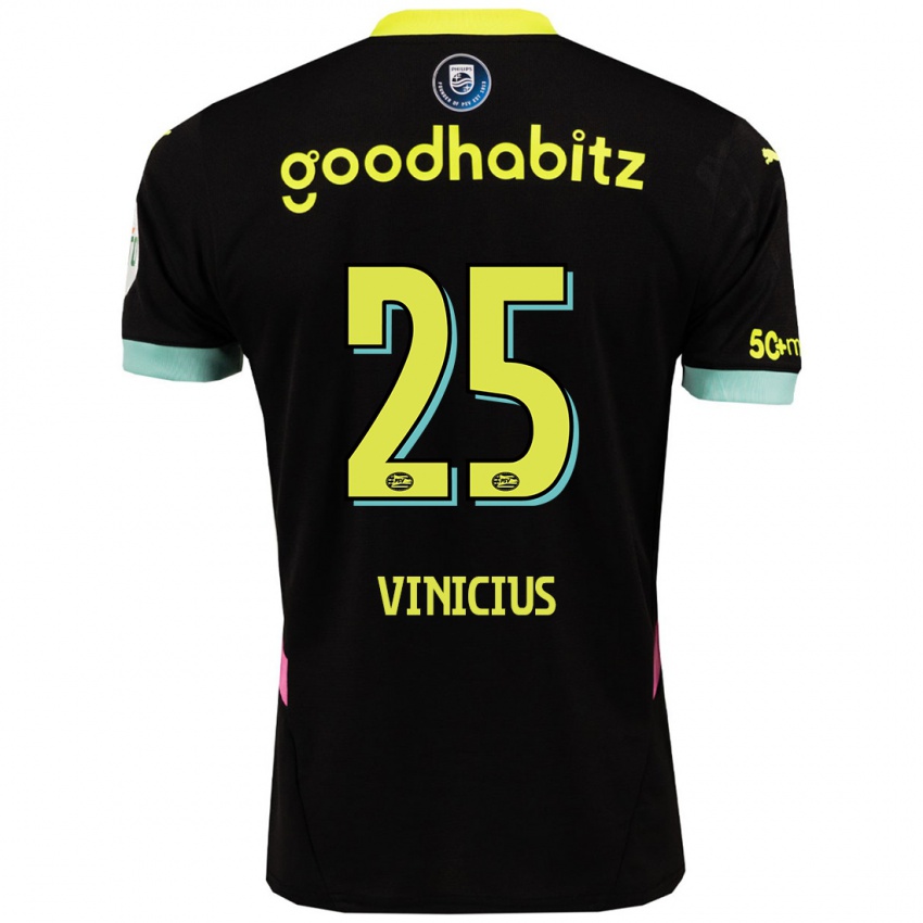 Uomo Maglia Carlos Vinicius #25 Nero Giallo Kit Gara Away 2024/25 Maglietta