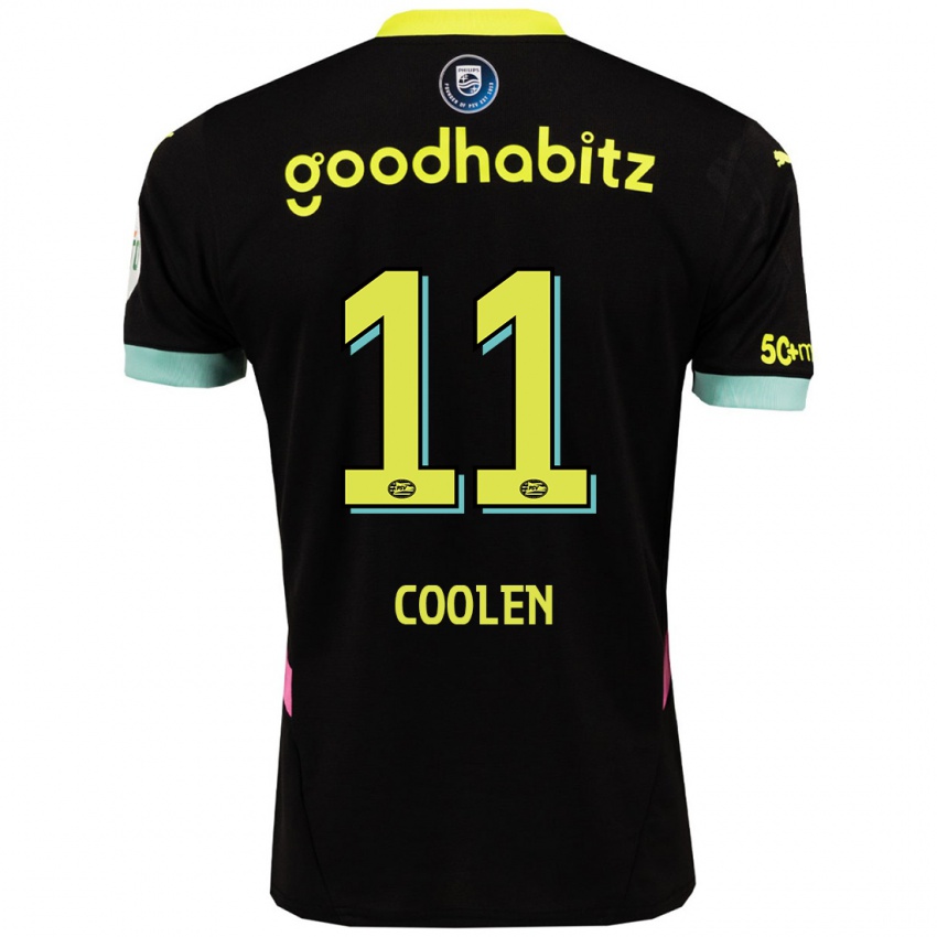 Uomo Maglia Nadia Coolen #11 Nero Giallo Kit Gara Away 2024/25 Maglietta