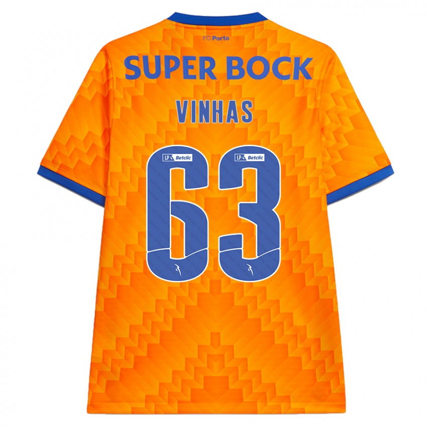 Uomo Maglia David Vinhas #63 Arancione Kit Gara Away 2024/25 Maglietta