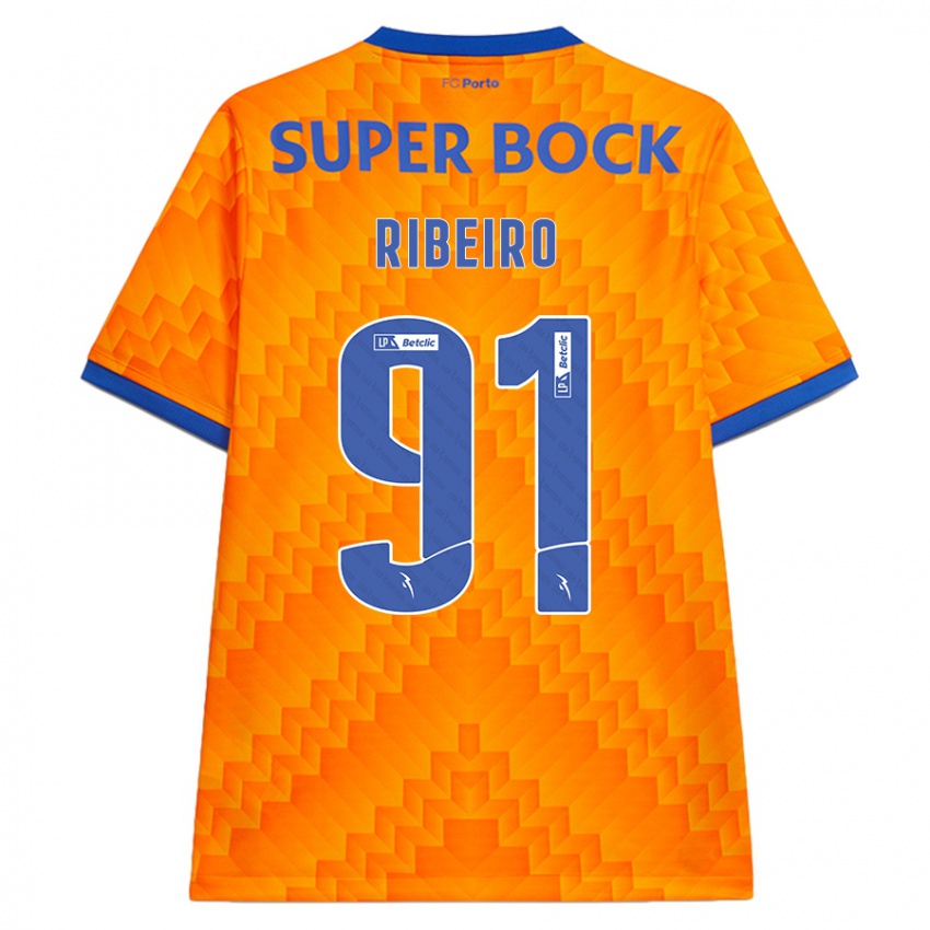 Uomo Maglia Gonçalo Ribeiro #91 Arancione Kit Gara Away 2024/25 Maglietta