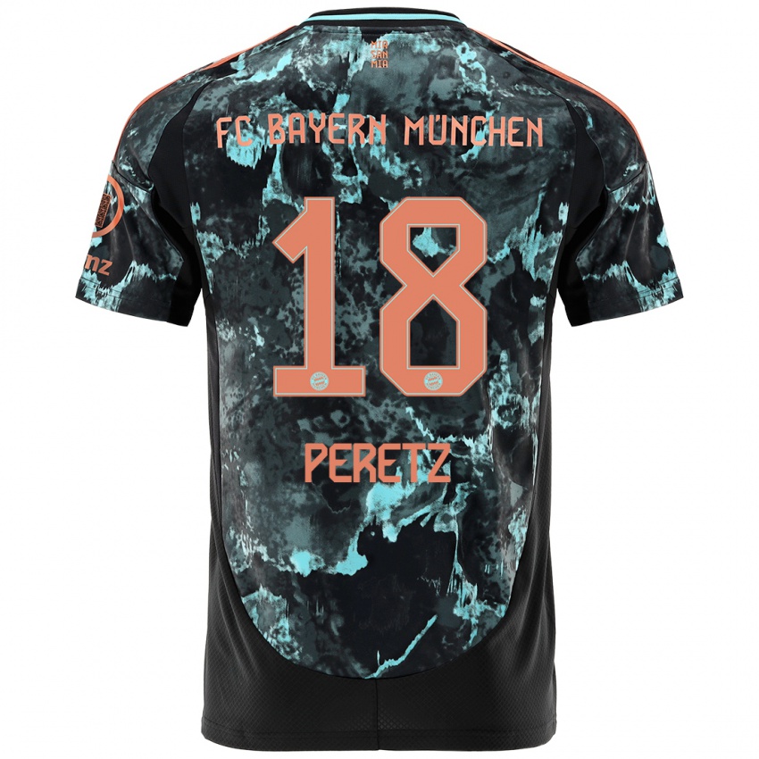 Uomo Maglia Daniel Peretz #18 Nero Kit Gara Away 2024/25 Maglietta