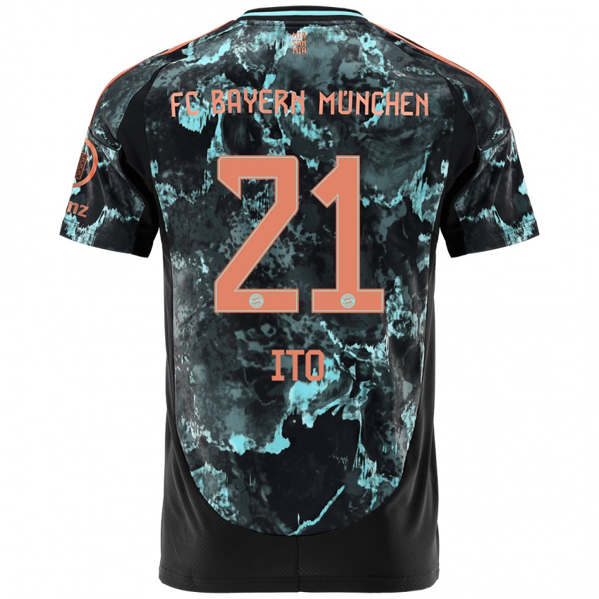 Uomo Maglia Hiroki Ito #21 Nero Kit Gara Away 2024/25 Maglietta