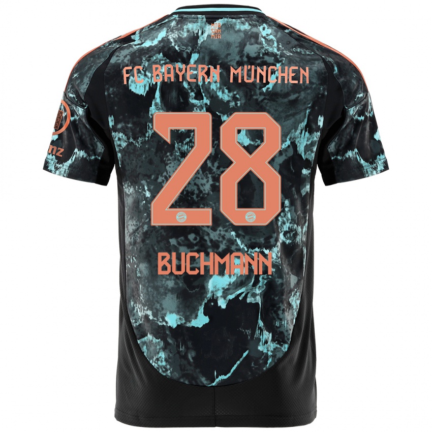 Uomo Maglia Tarek Buchmann #28 Nero Kit Gara Away 2024/25 Maglietta