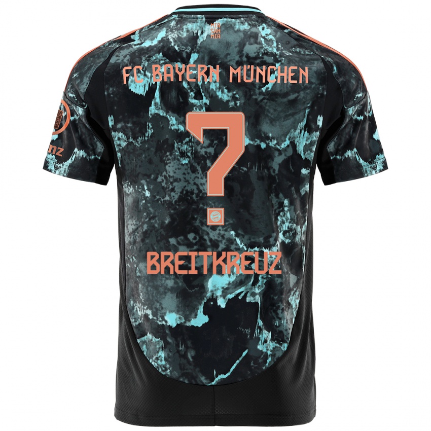 Uomo Maglia Steve Breitkreuz #0 Nero Kit Gara Away 2024/25 Maglietta