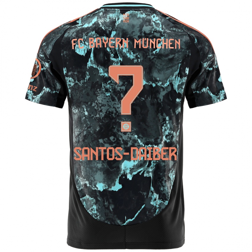 Uomo Maglia David Santos-Daiber #0 Nero Kit Gara Away 2024/25 Maglietta