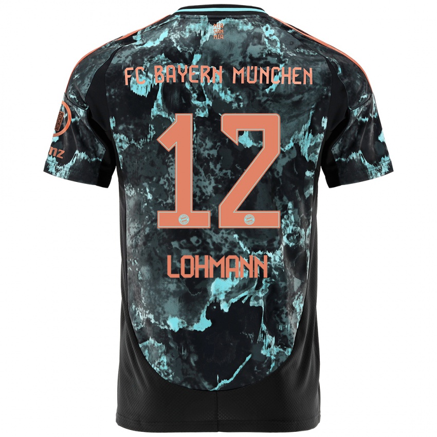 Uomo Maglia Sydney Lohmann #12 Nero Kit Gara Away 2024/25 Maglietta